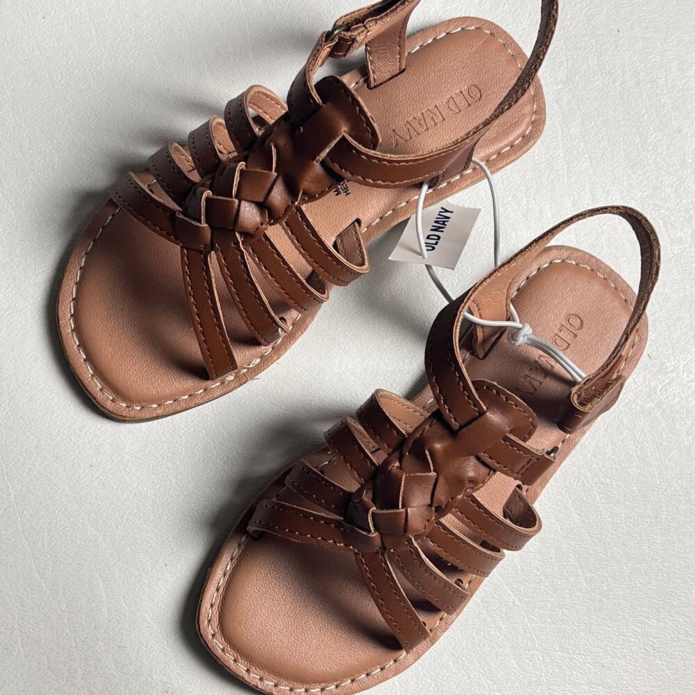 Old Navy Toddler Girl Braided Brown Strappy Sandals Sz 9